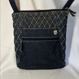 Navy Denim Crossbody Purse